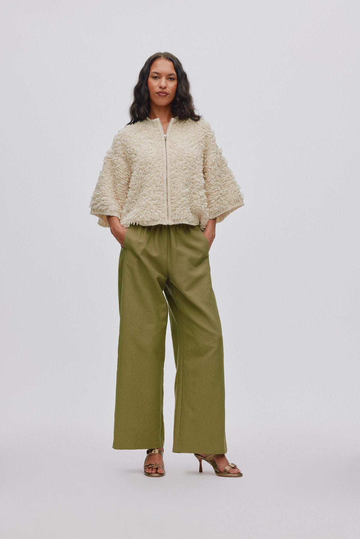 Everdeen - Soft tailoring relaxed pants I Pale Khaki
