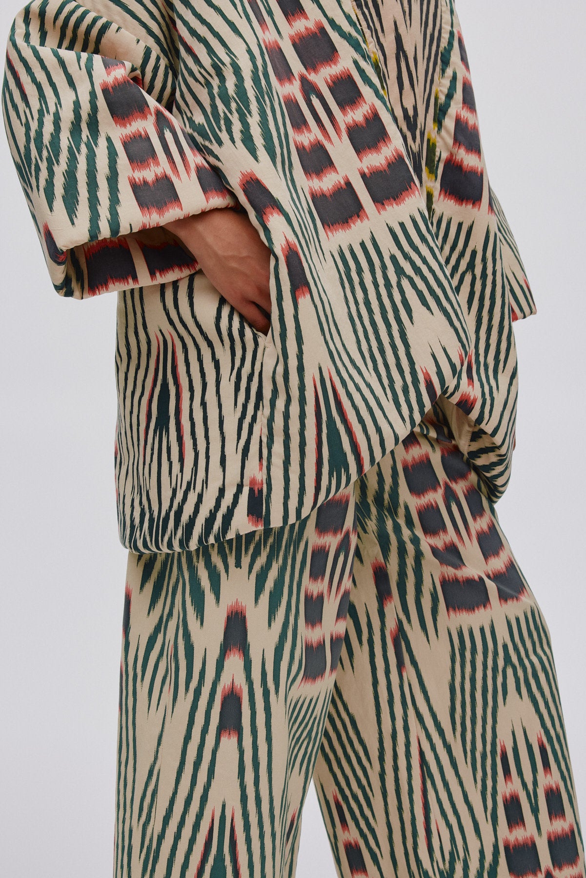 Abba - Ikat combo padded kimono I Forest pink sand & citrus combo