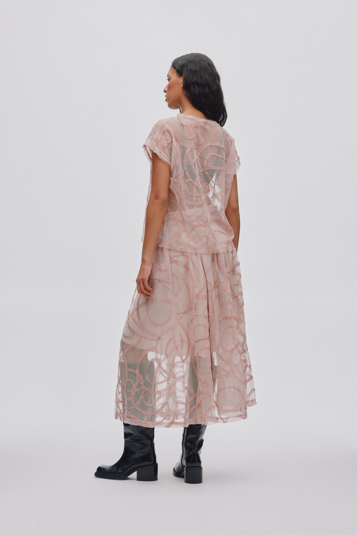 Silke - Scribble full skirt I Blush