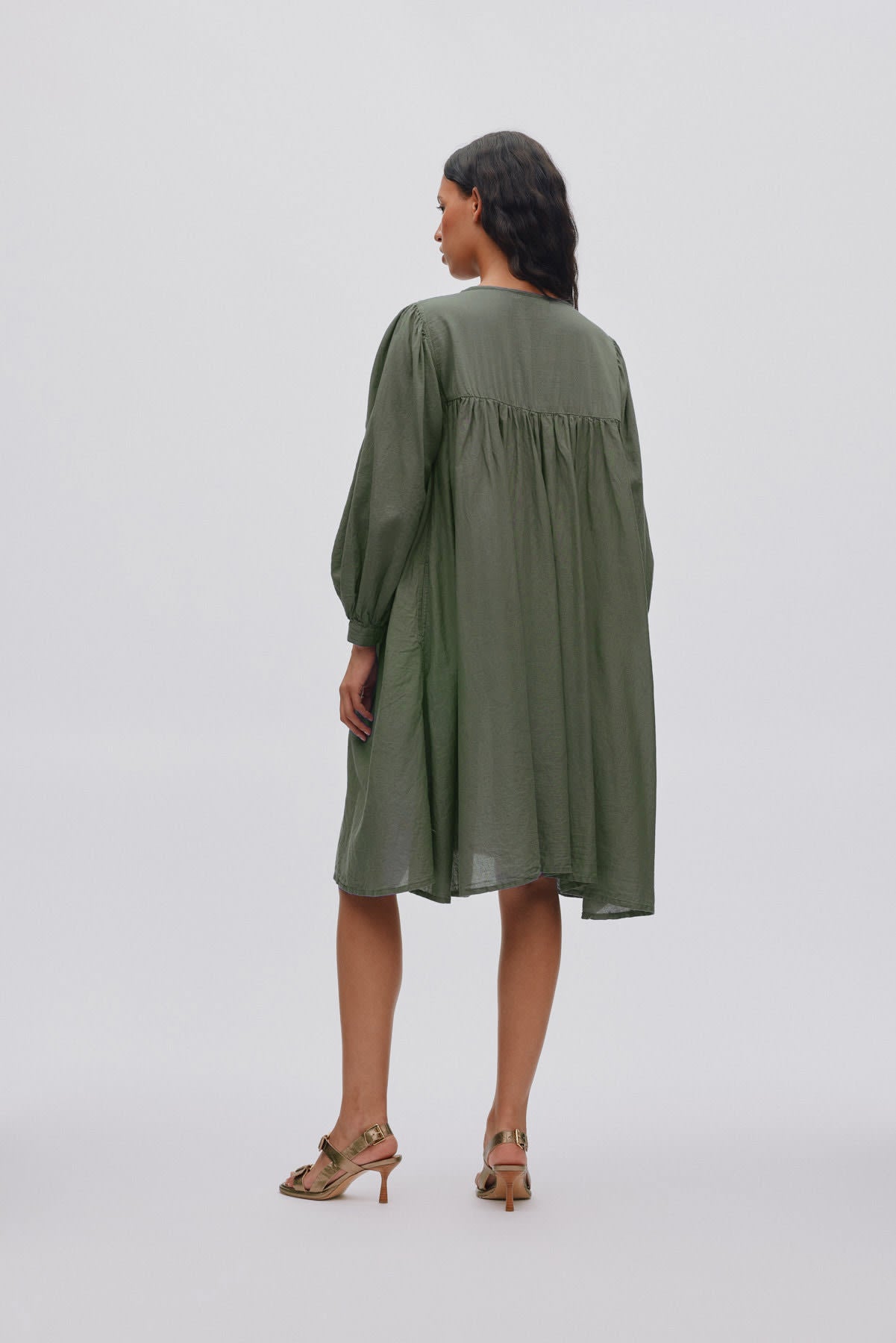 Elda - Cotton full sleeve dress I Macadan