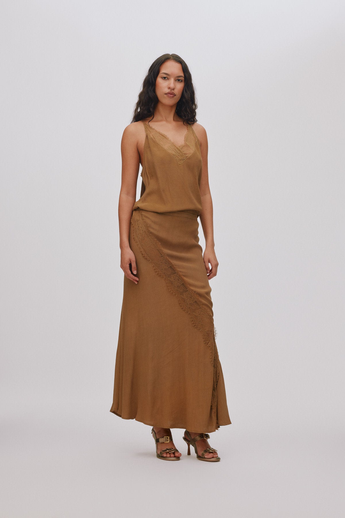 Leia - Sheer lace skirt I Faded black