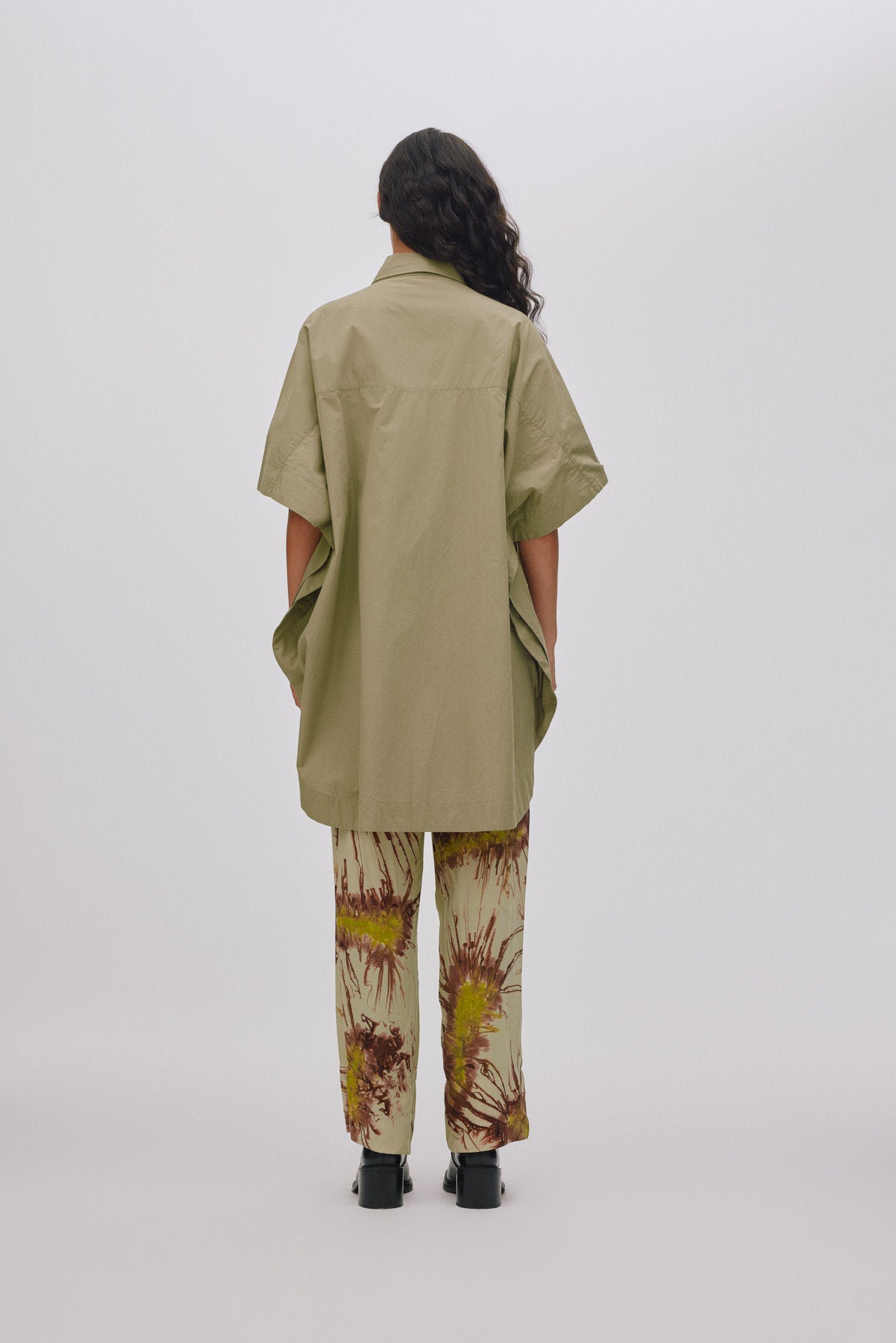 Berta - Poplin curved hem shirt dress I Light blue