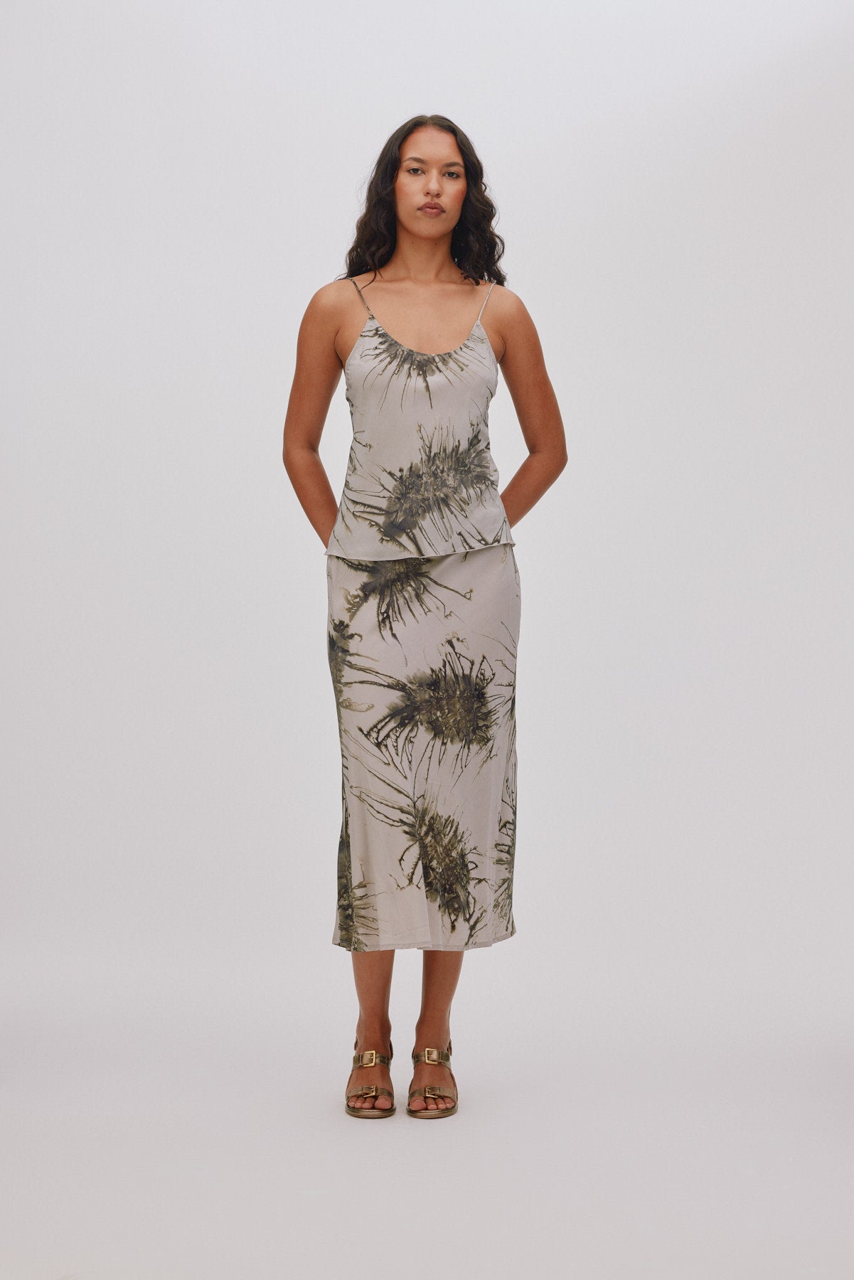 Lise - Sea urchin bias camisole I Grey combo