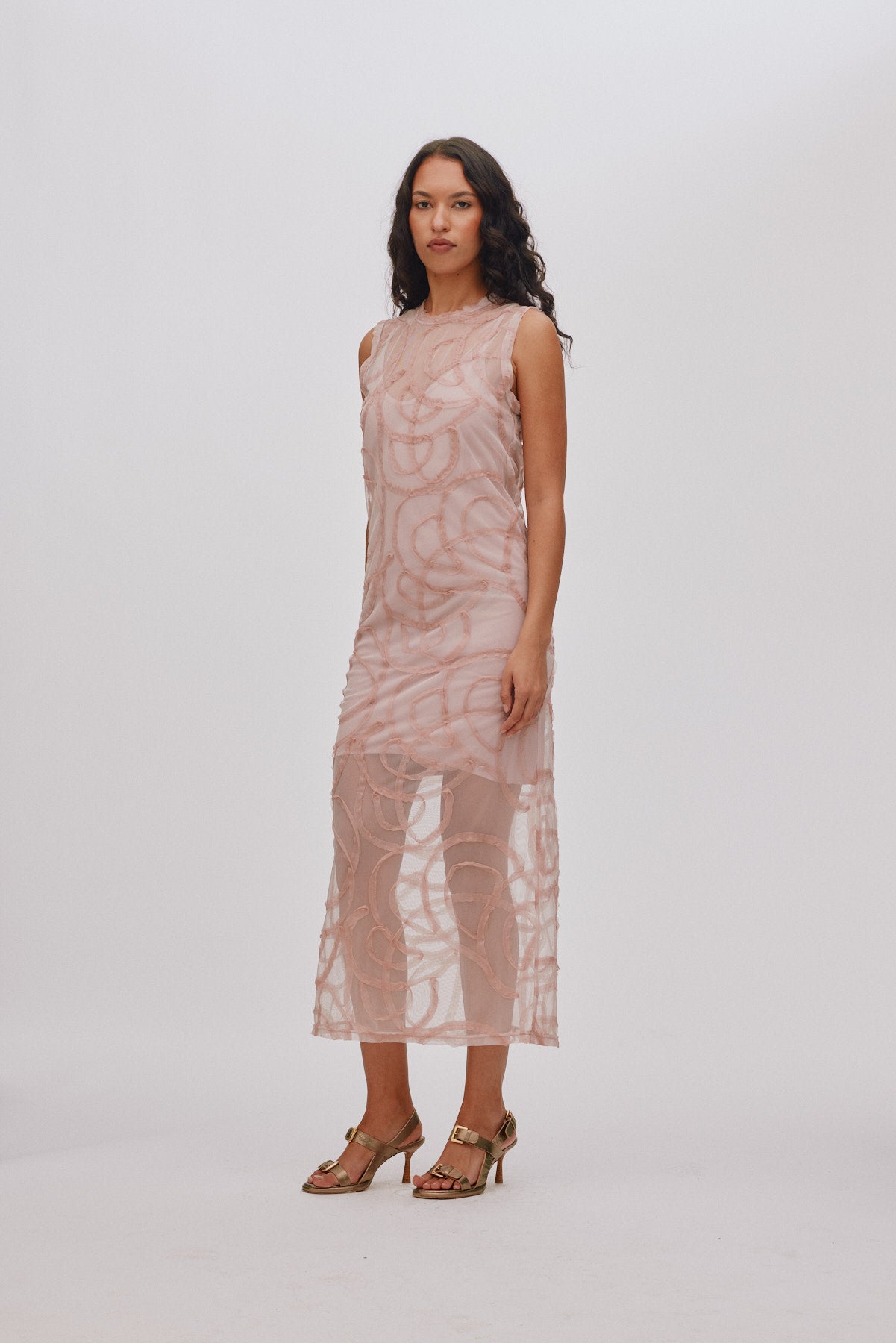 Vita - Scribble long dress I Blush