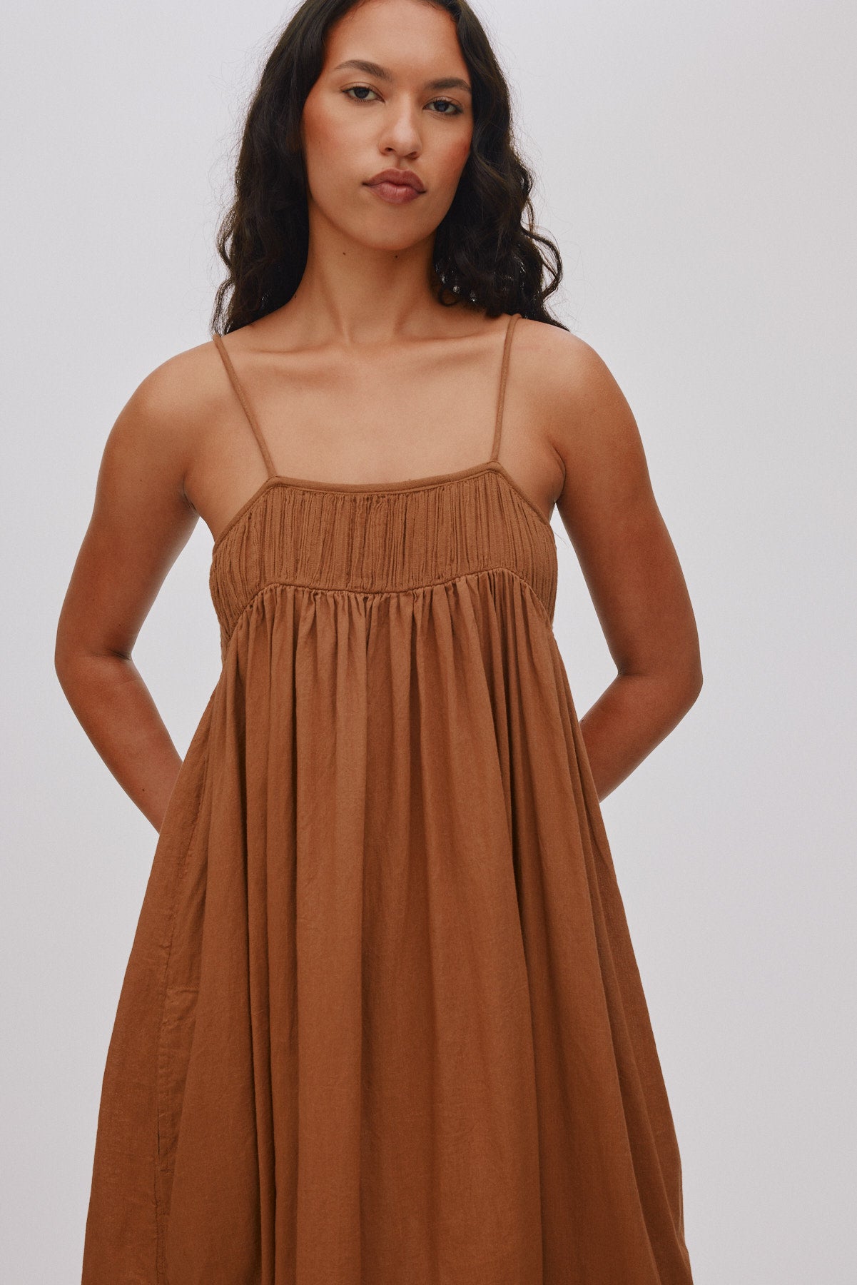 Dorrit - Cotton angel string dress I Chestnut