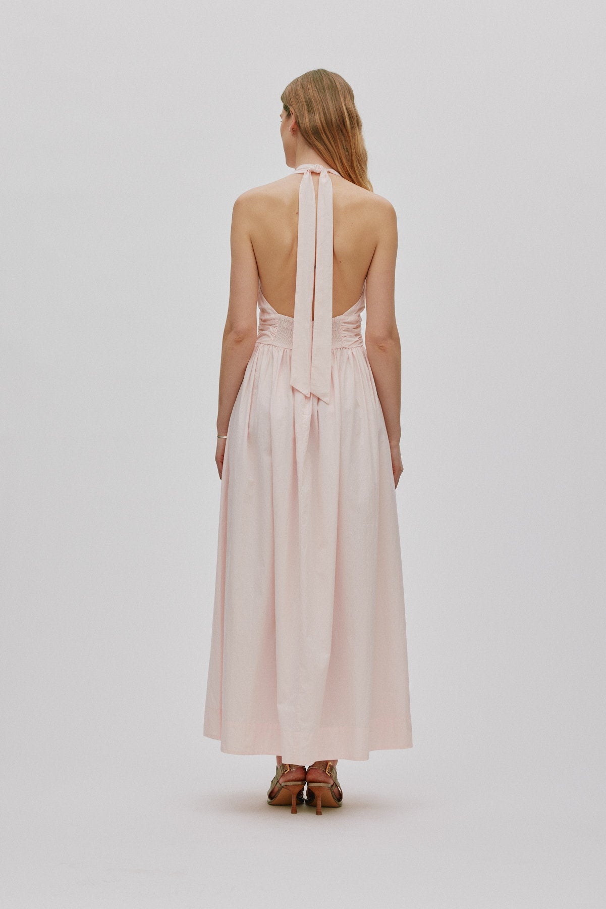 Izette - Poplin halter dress I Light rose
