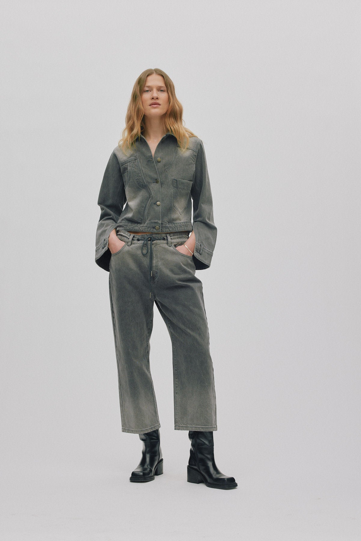 Janny - Grey denim jacket I Washed grey