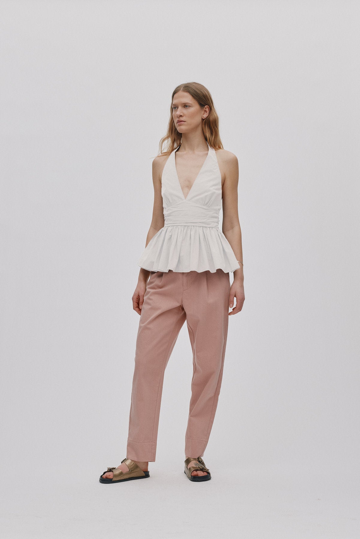 Izma - Poplin halter top I White