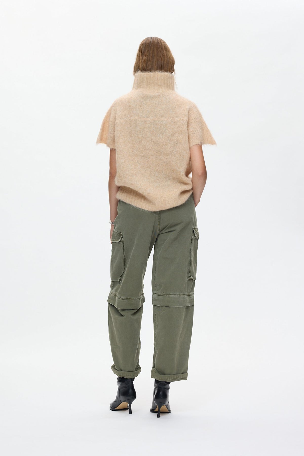 Asna - Superlight knit tunic top I Light camel