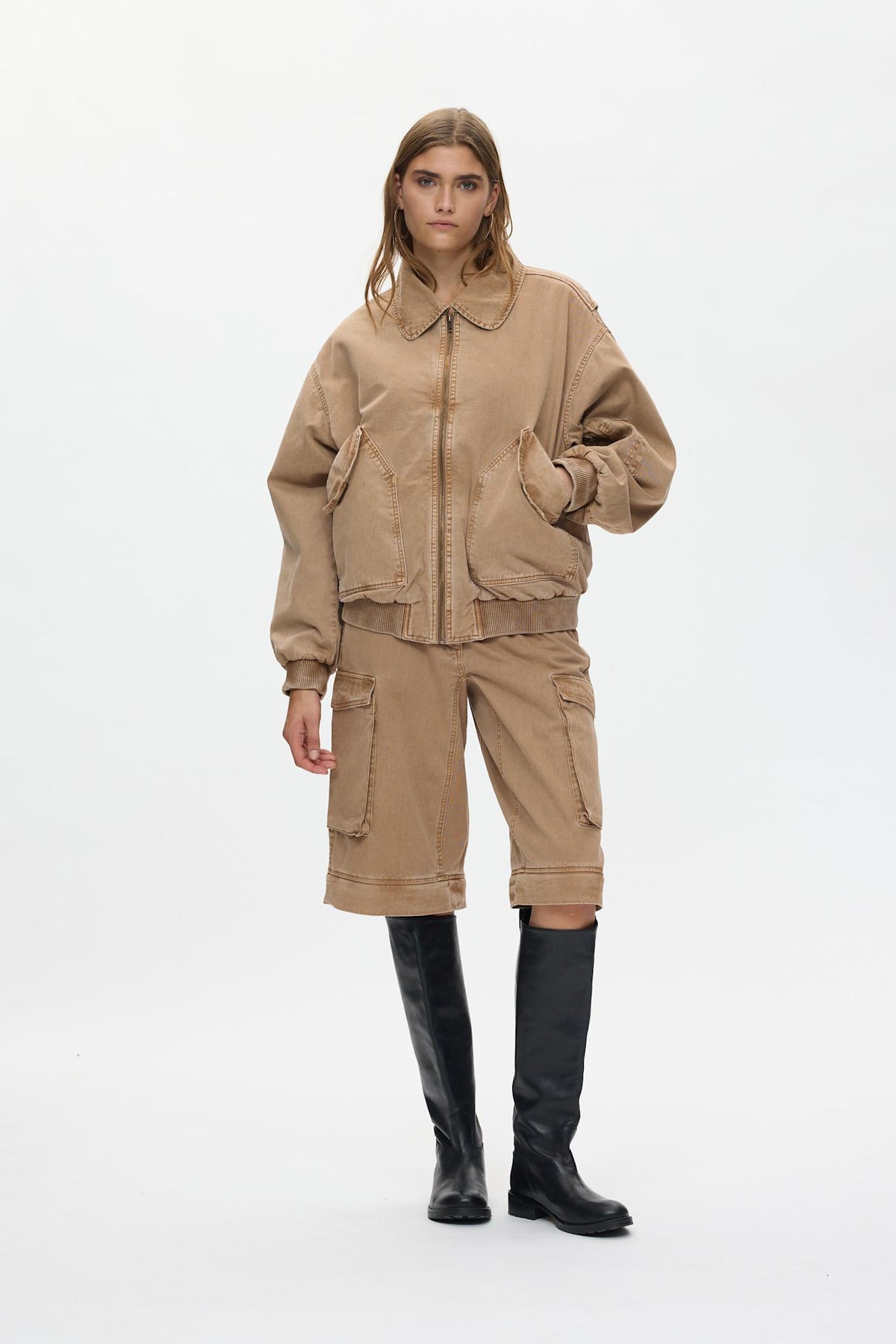 Frema - Canvas cargo pants I Washed tobacco
