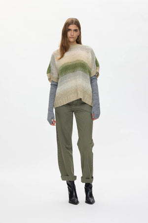 Sabina - Canvas pants I Washed sage