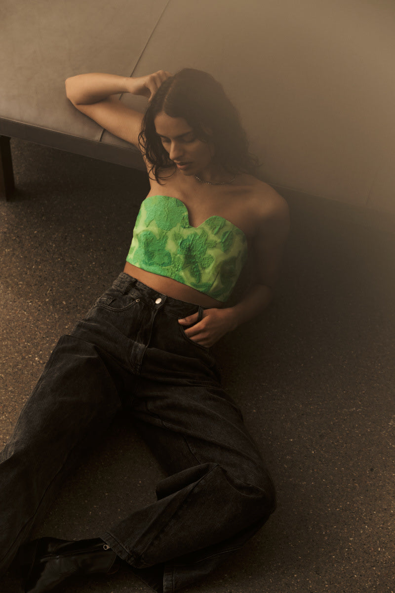 Lane - Denim black wide leg pants I Washed black denim