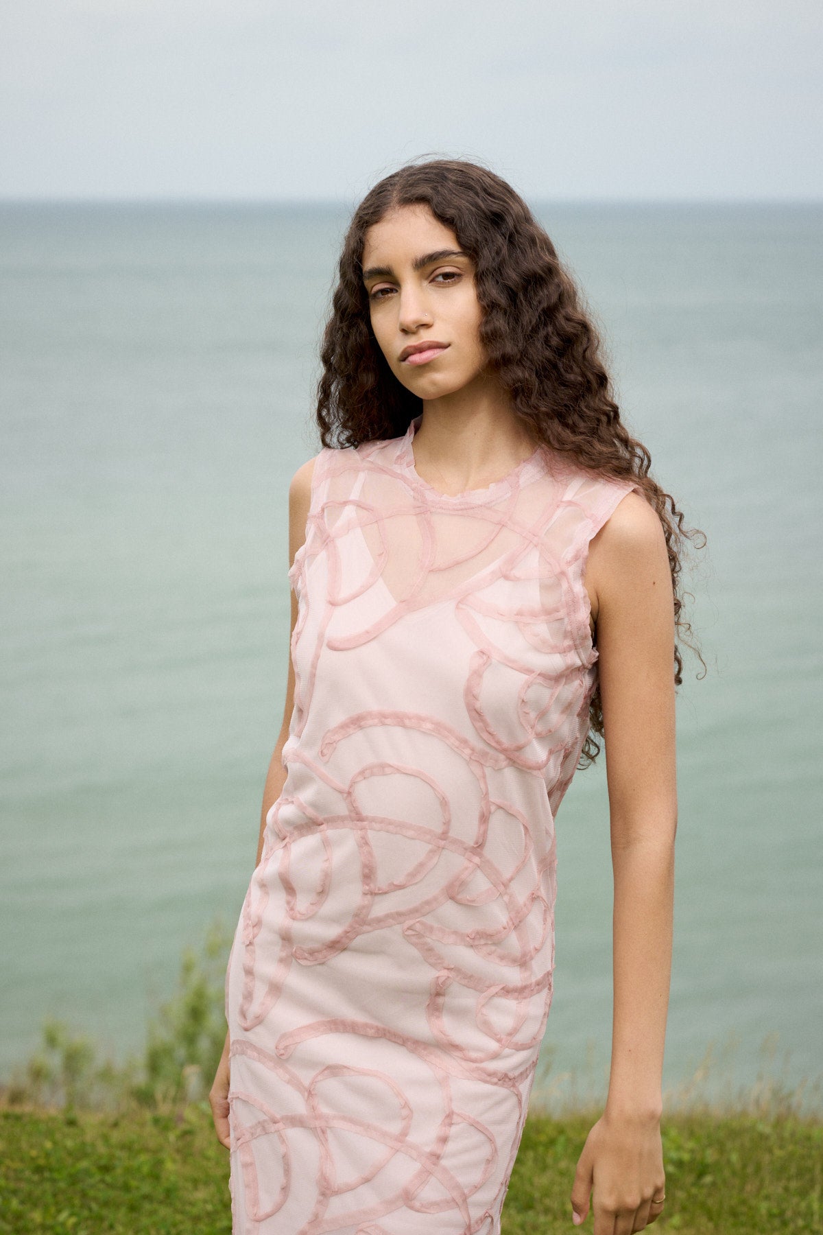 Vita - Scribble long dress I Blush