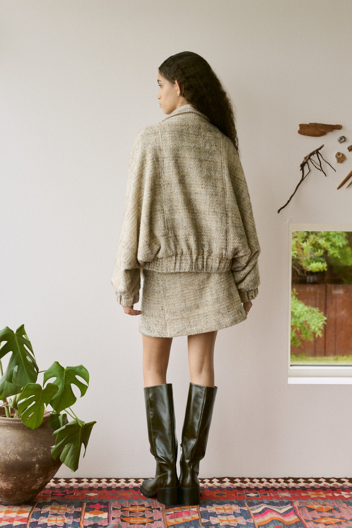 Hareem - Boucle check jacket I Powder check