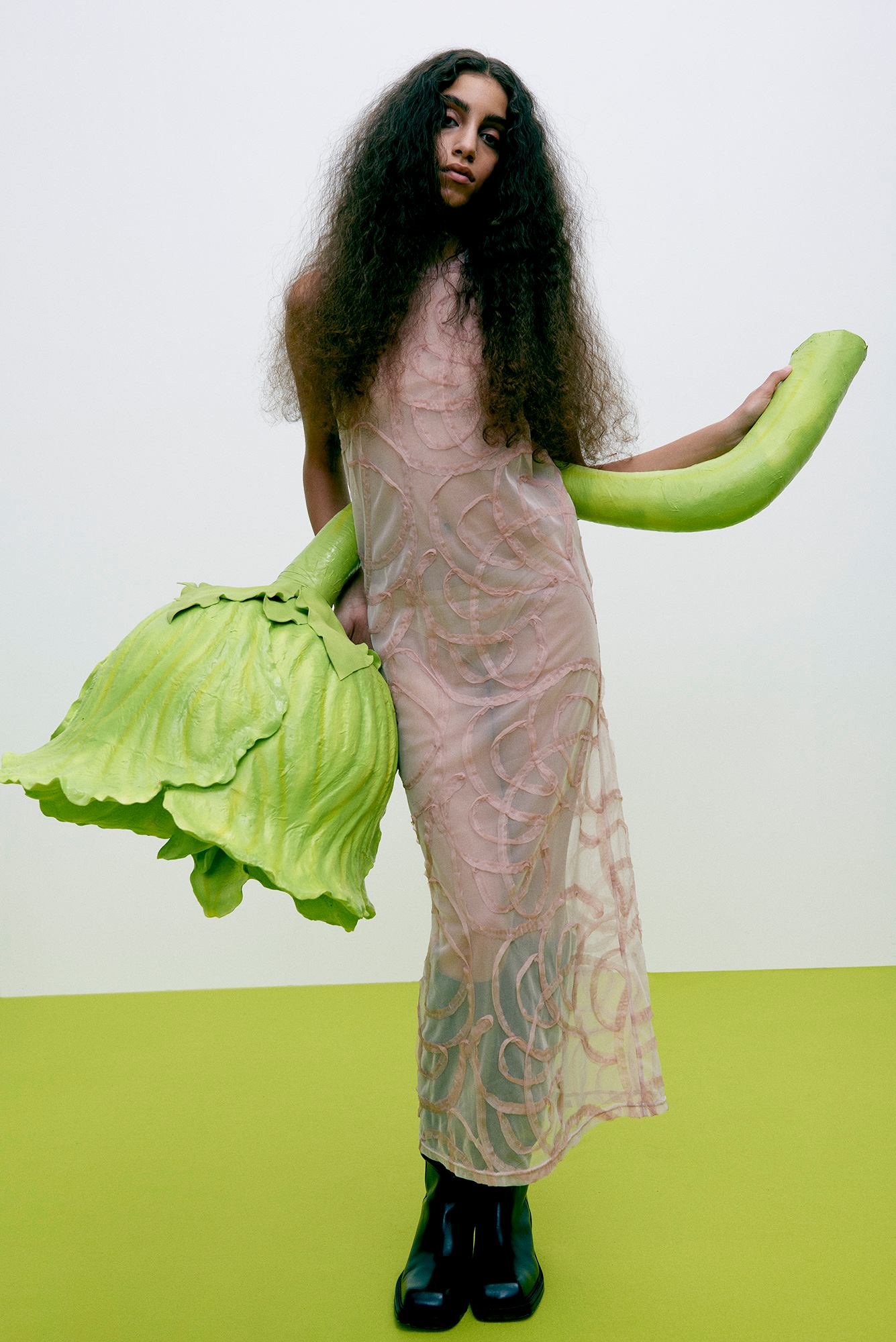 Vita - Scribble long dress I Blush