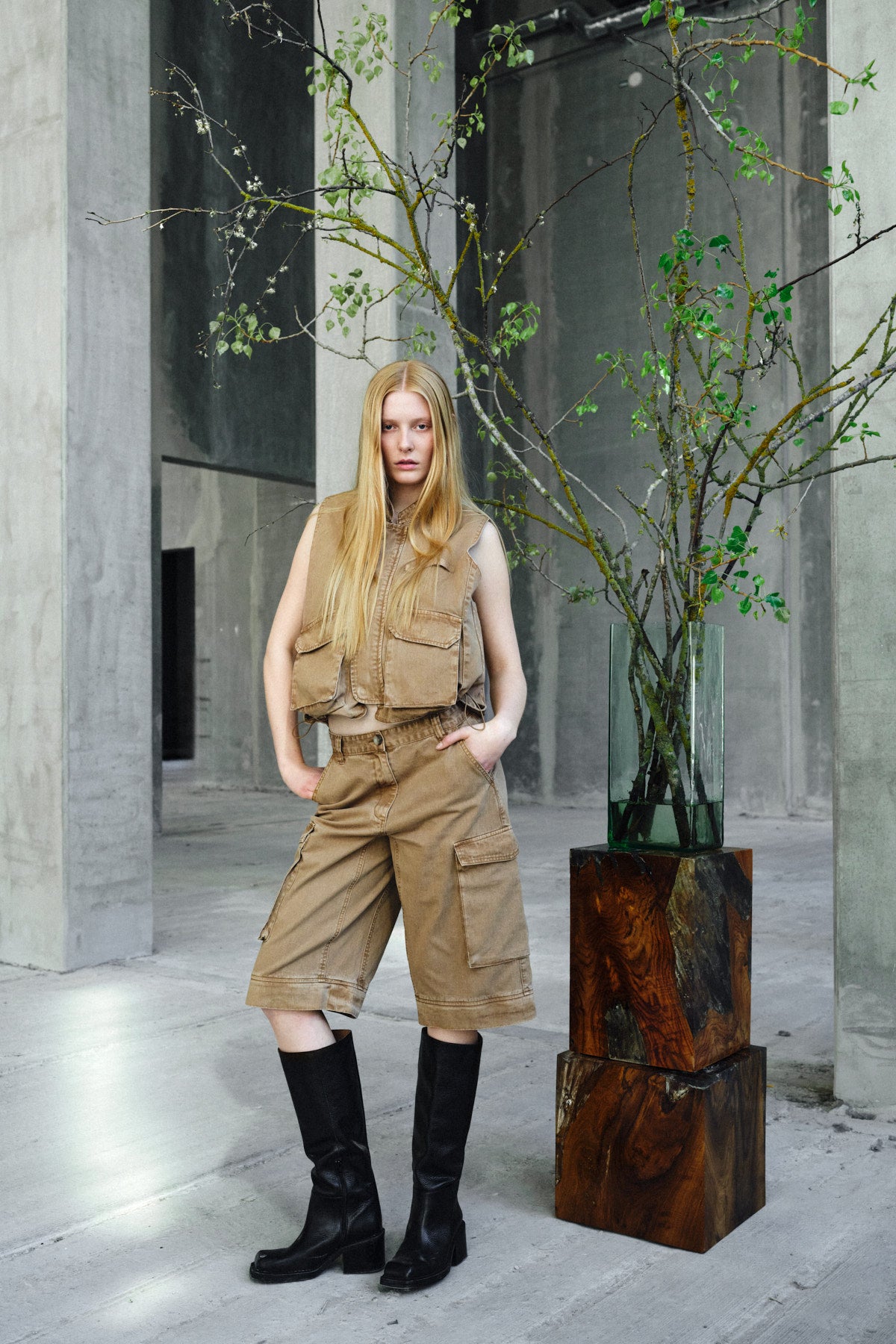 Frema - Canvas cargo pants I Washed tobacco