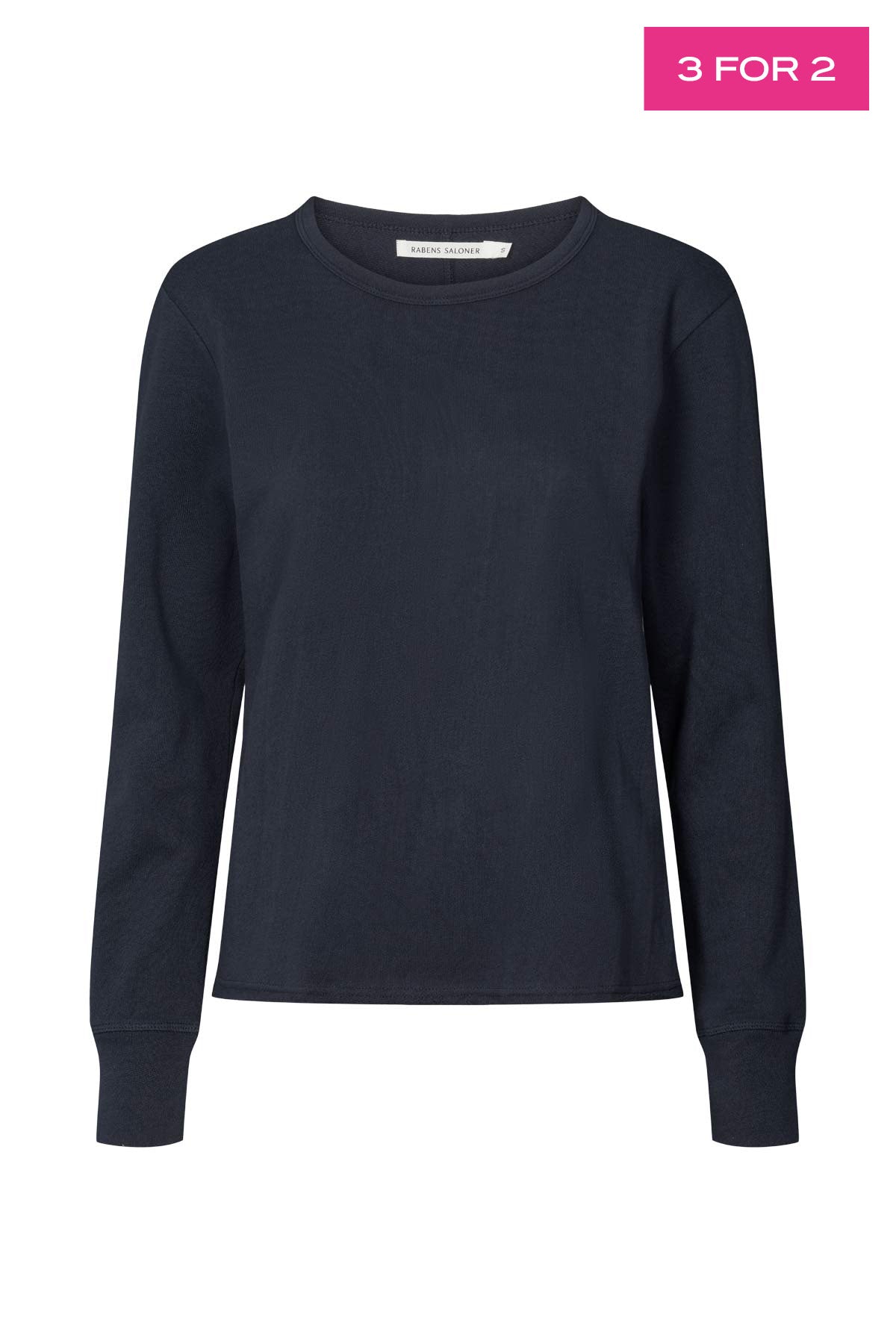 Hila - Light stretch crew neck top I Navy
