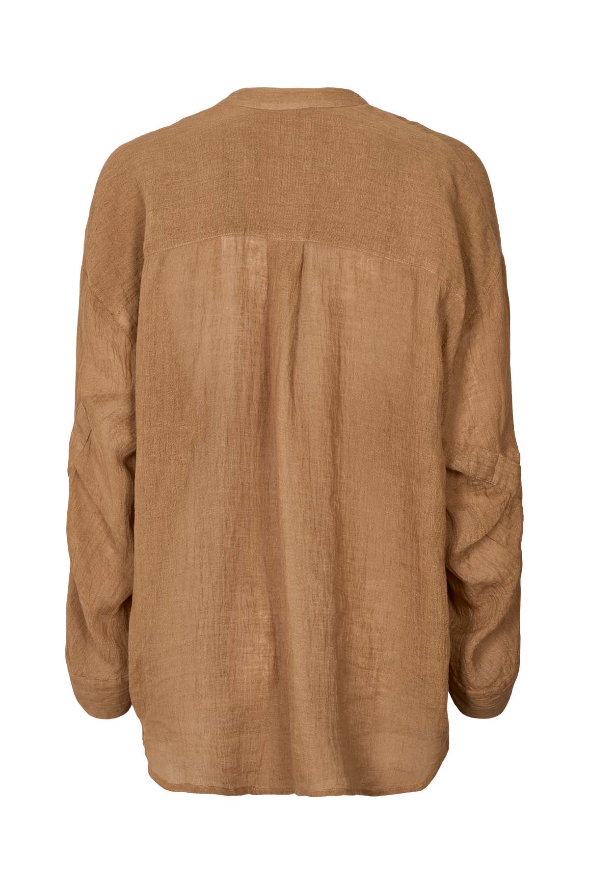 Bobbies - Crinkled oversize shirt I Walnut