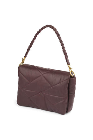 PRE-ORDER I Noria - Leather padded shoulder bag I Burgundy