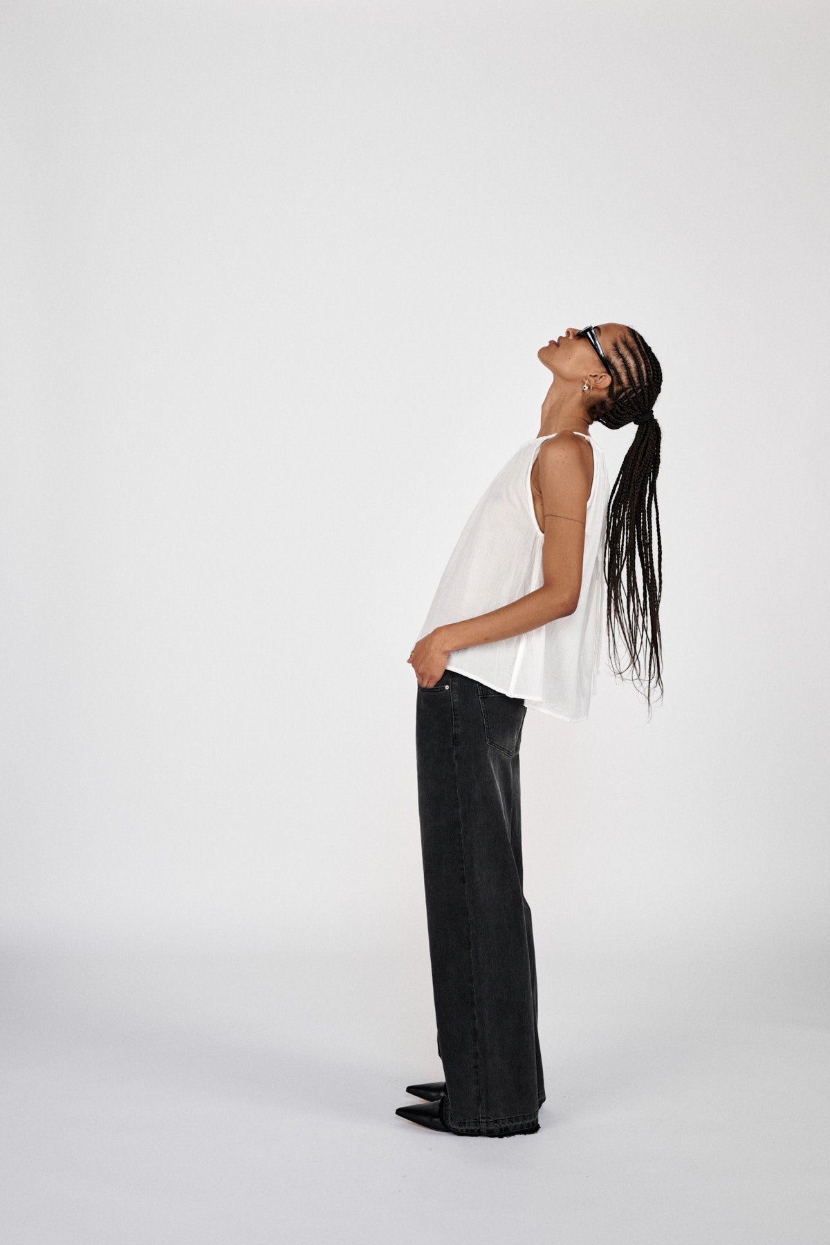 Denim black straight pants - Fellini I Washed black denim