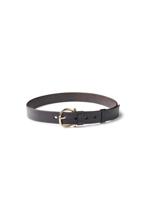 Leather slim belt - Gerly I Dark brown