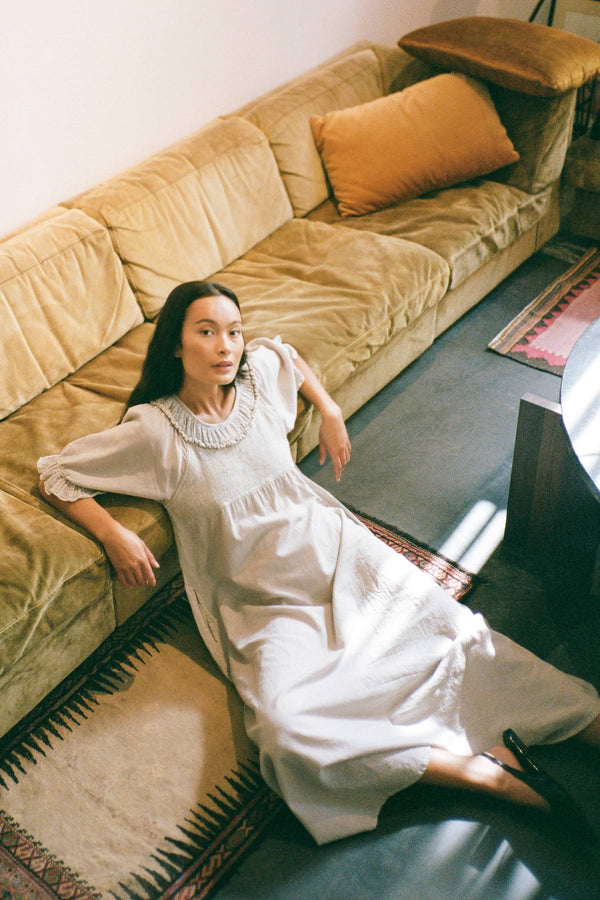 Cotton long angel dress - Dorothea I Sandy