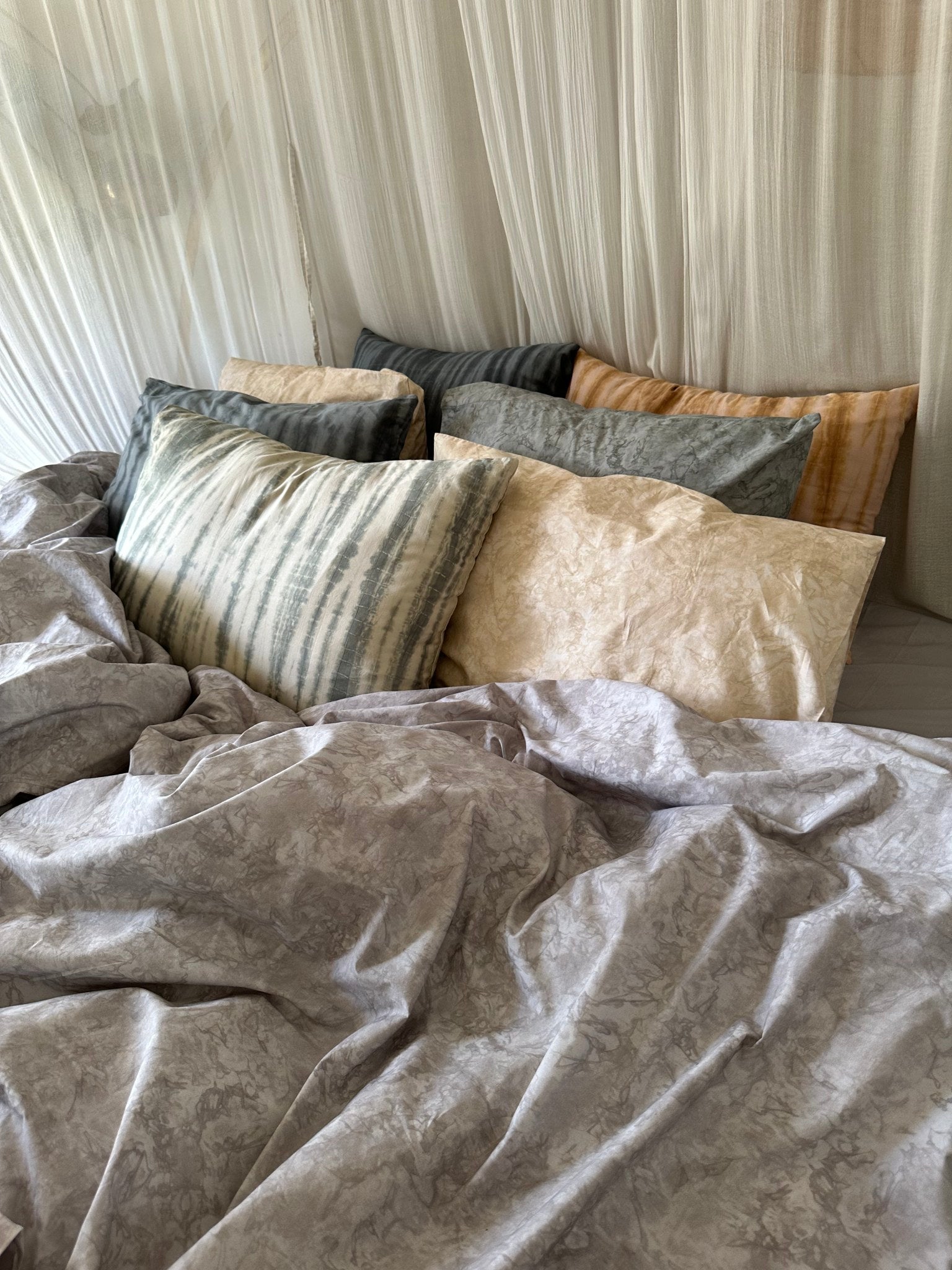 Pillow sham  - Marbled pillow sham I Sage