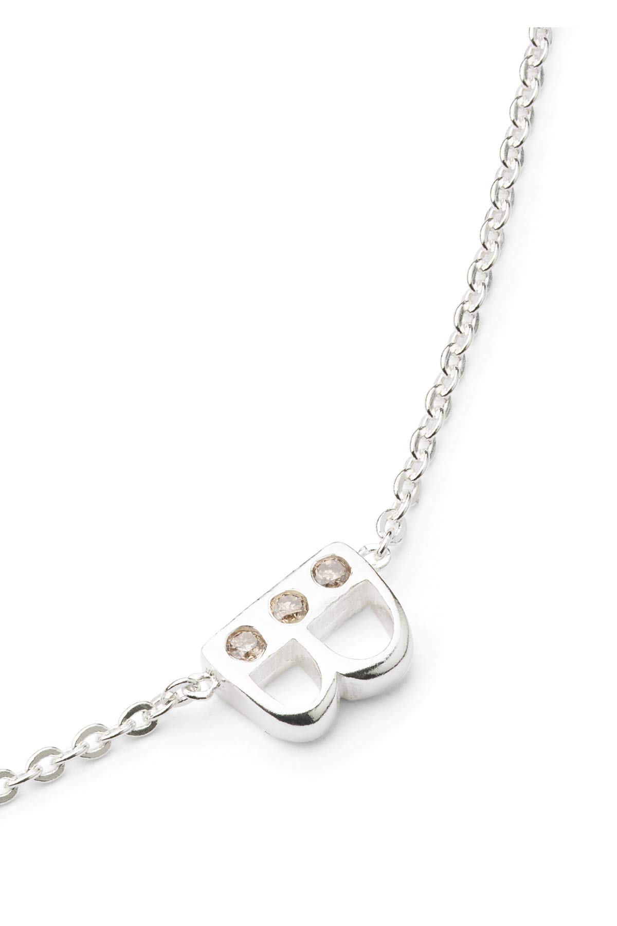 Diamond letter necklace - Rabens Momento I Silver w/ Champagne diamond