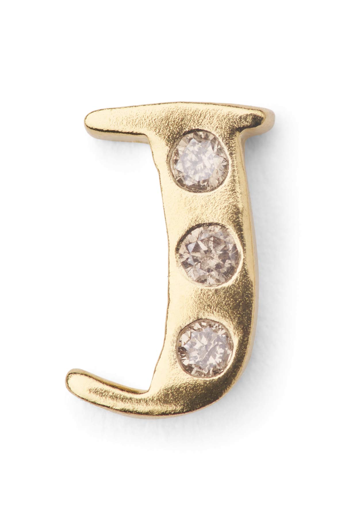 Diamond letter ear stud - Rabens Momento I Gold w/ Champaign diamond