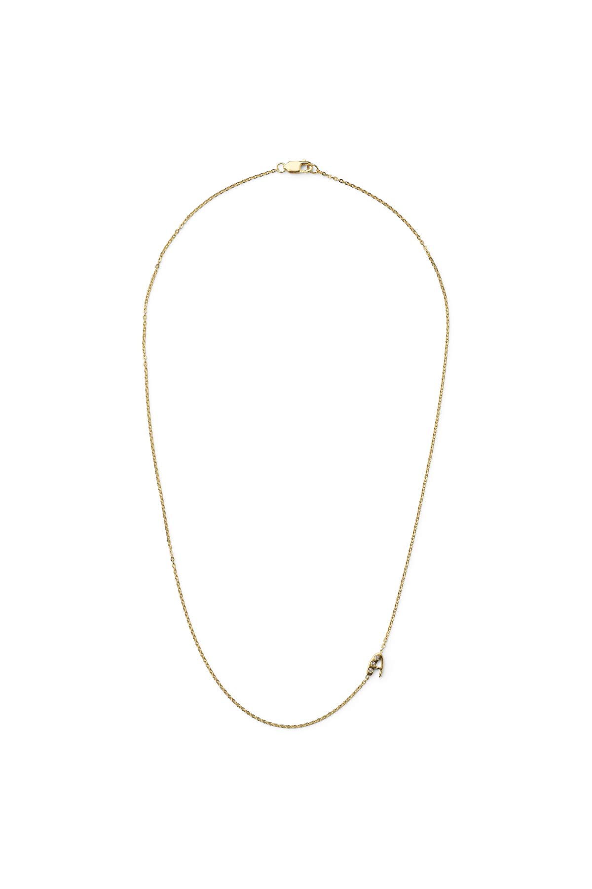 Diamond letter necklace - Rabens Momento I Gold w/ Champagne diamond