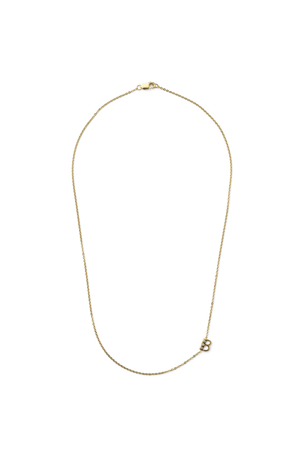 Diamond letter necklace - Rabens Momento I Gold w/ Champagne diamond