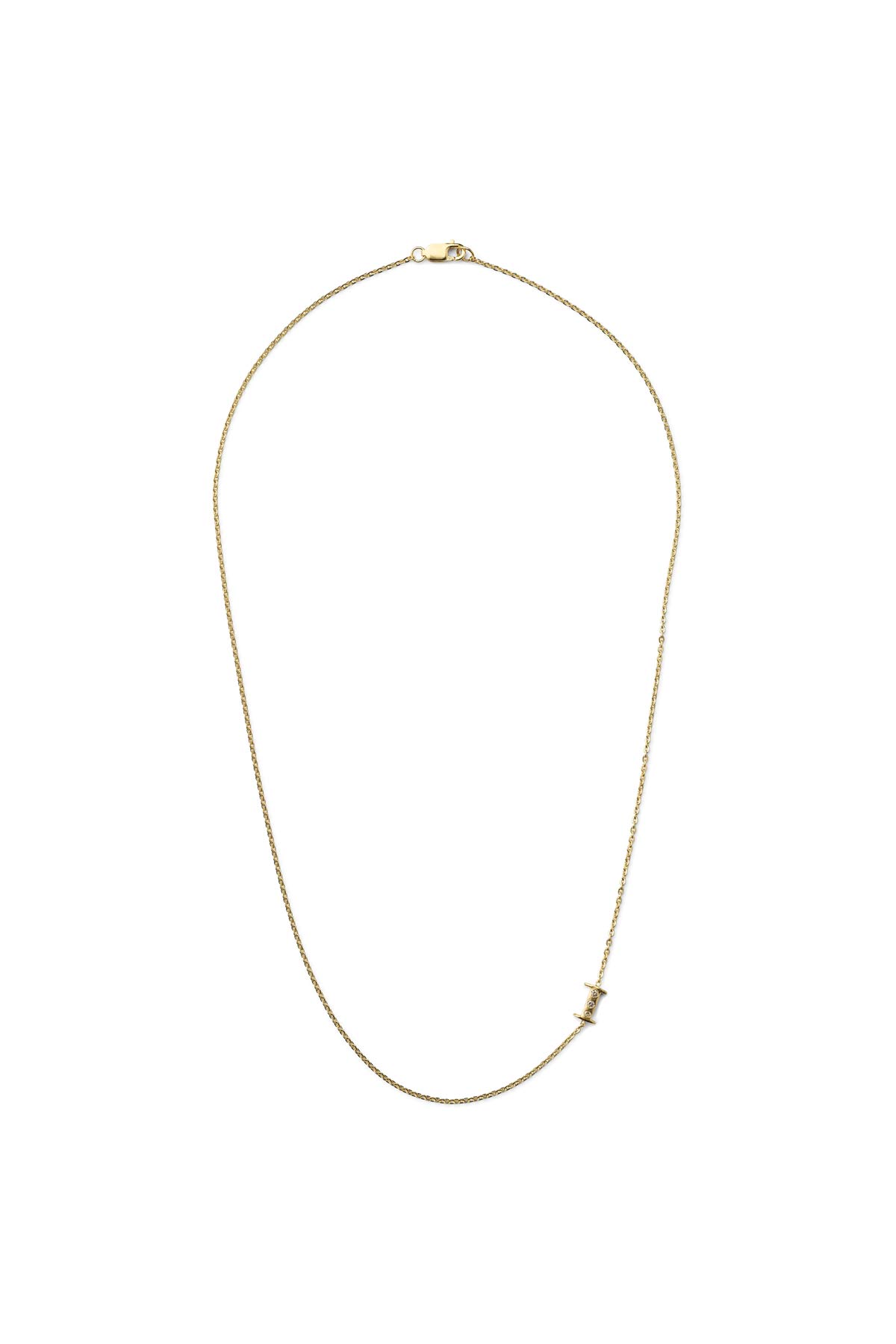 Diamond letter necklace - Rabens Momento I Gold w/ Champagne diamond