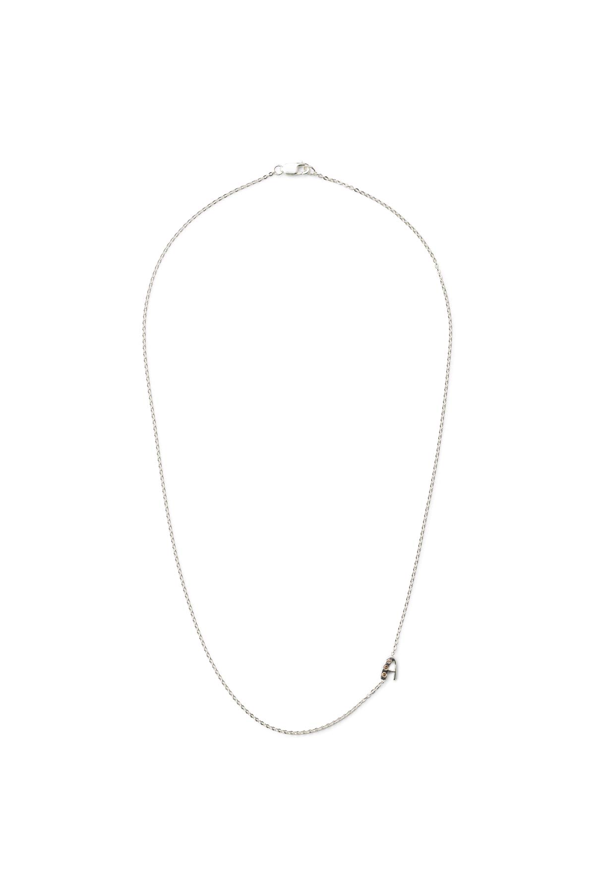 Diamond letter necklace - Rabens Momento I Silver w/ Champagne diamond