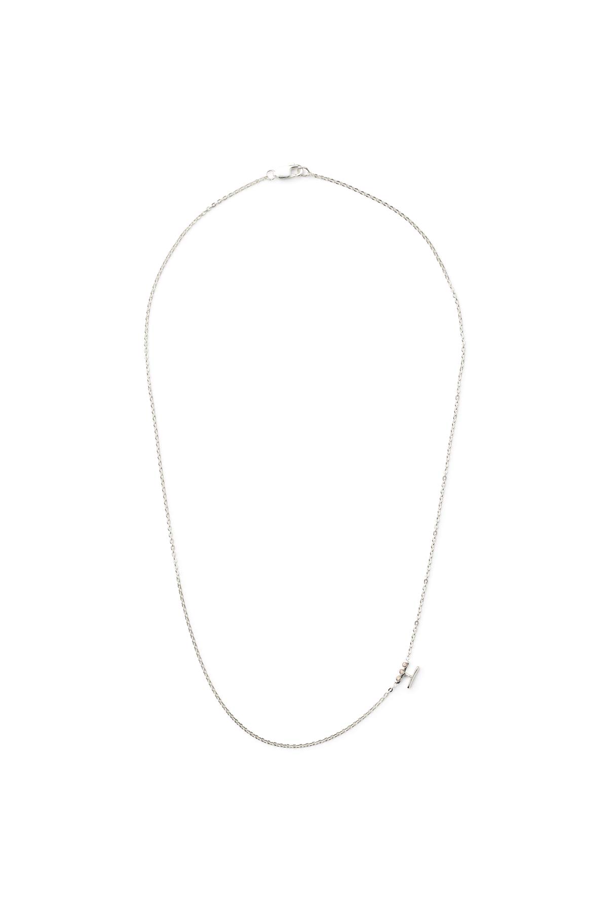 Diamond letter necklace - Rabens Momento I Silver w/ Champagne diamond