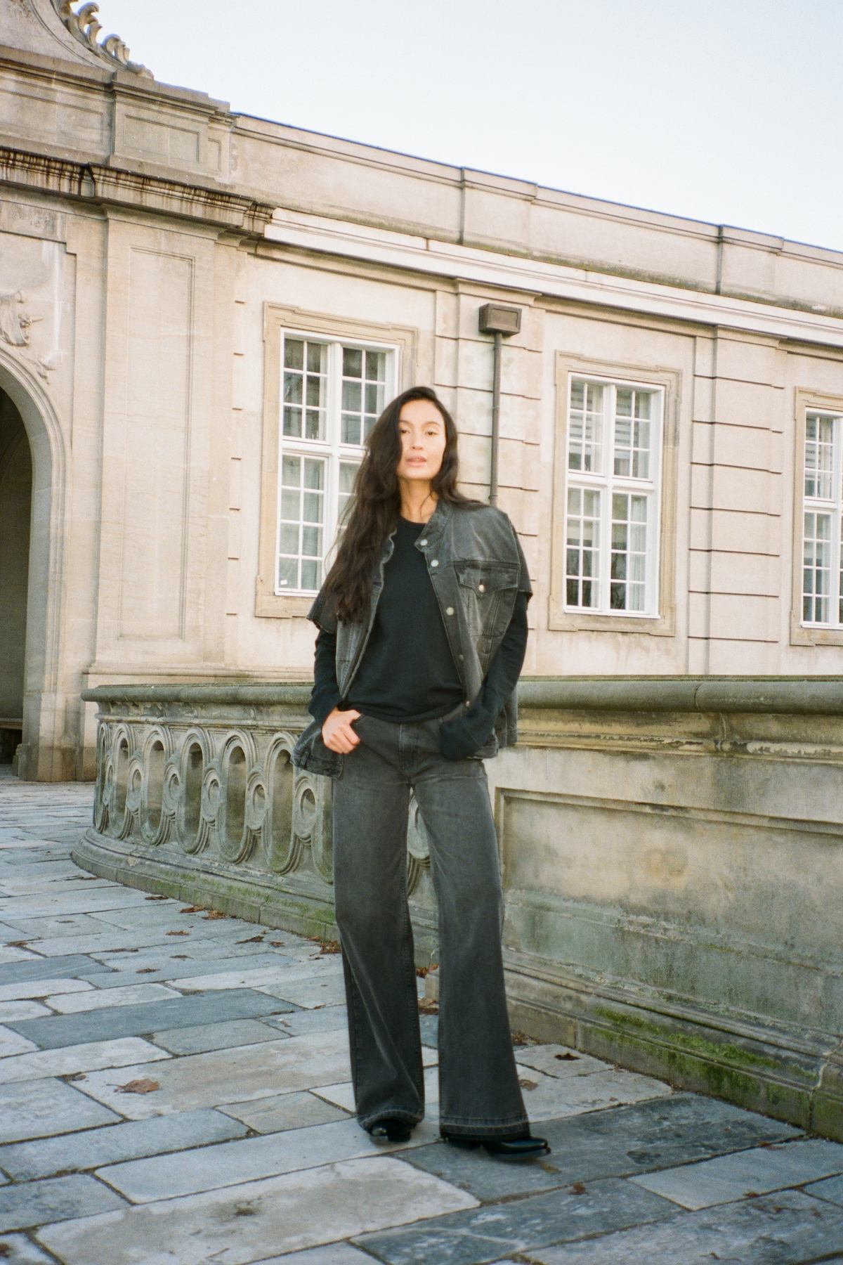 Denim black straight pants - Fellini I Washed black denim