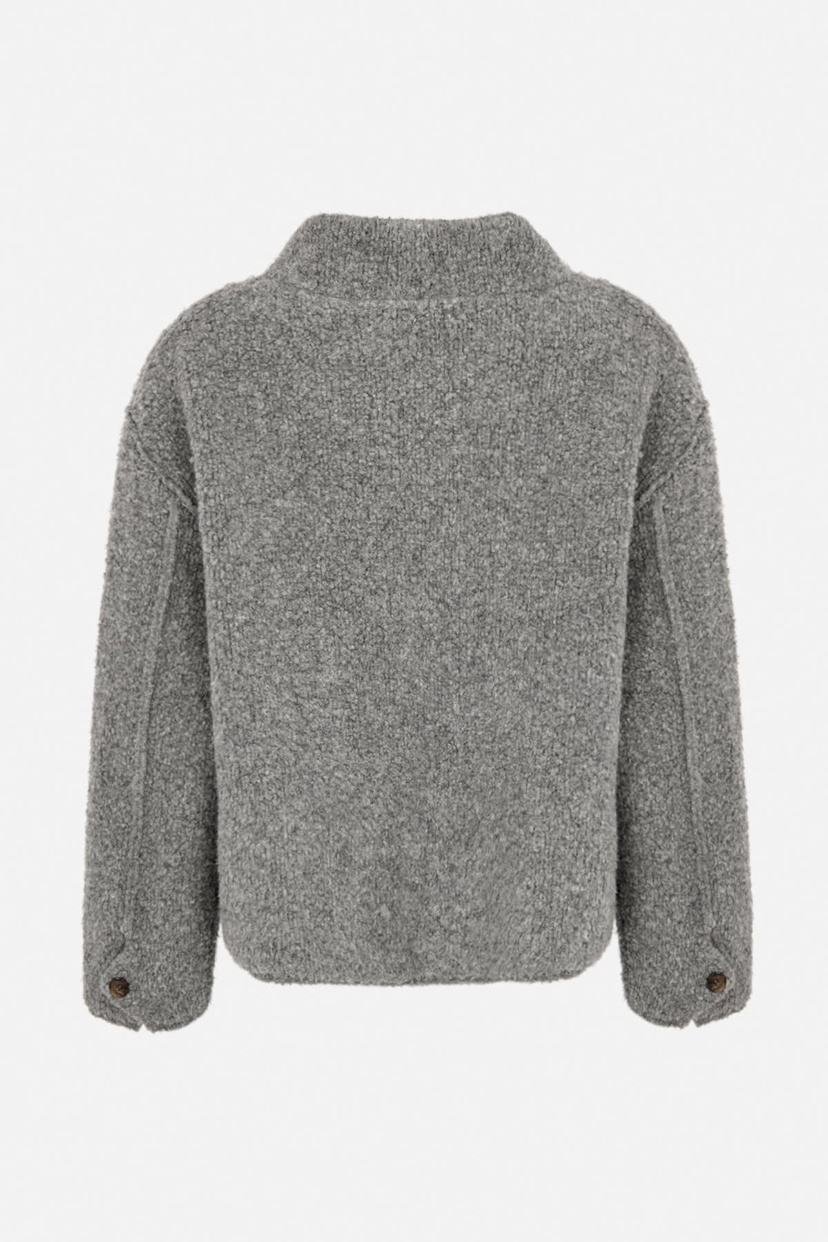 Emel - Sheep knit reverse jacket I Grey melange