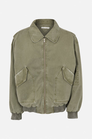 Ezmira - Canvas padded bomber I Washed sage