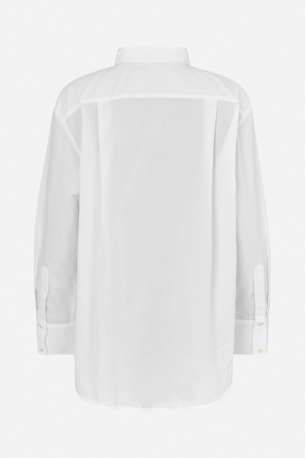 Dim - Poplin front frill shirt I White