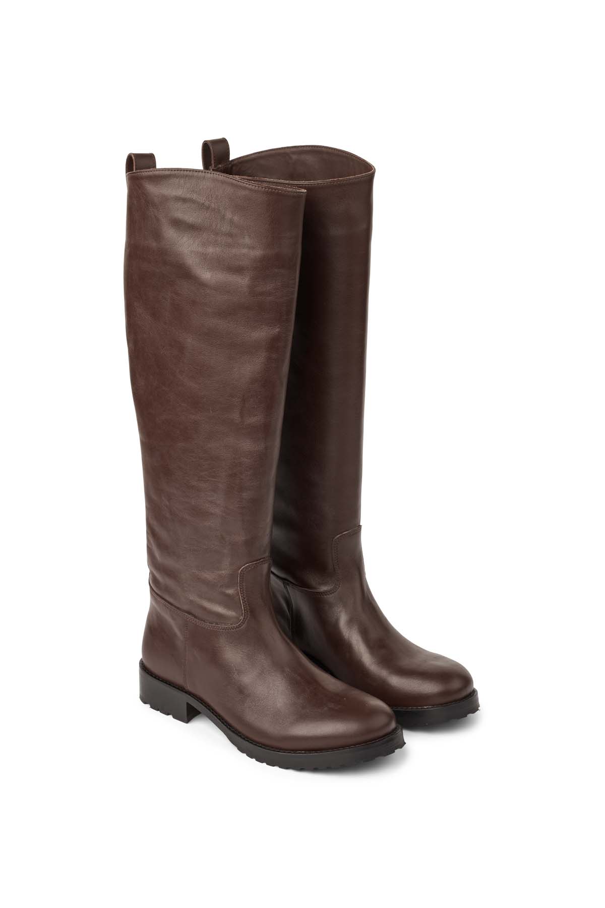 Leather riding boot - Marit I Dark Chocolate