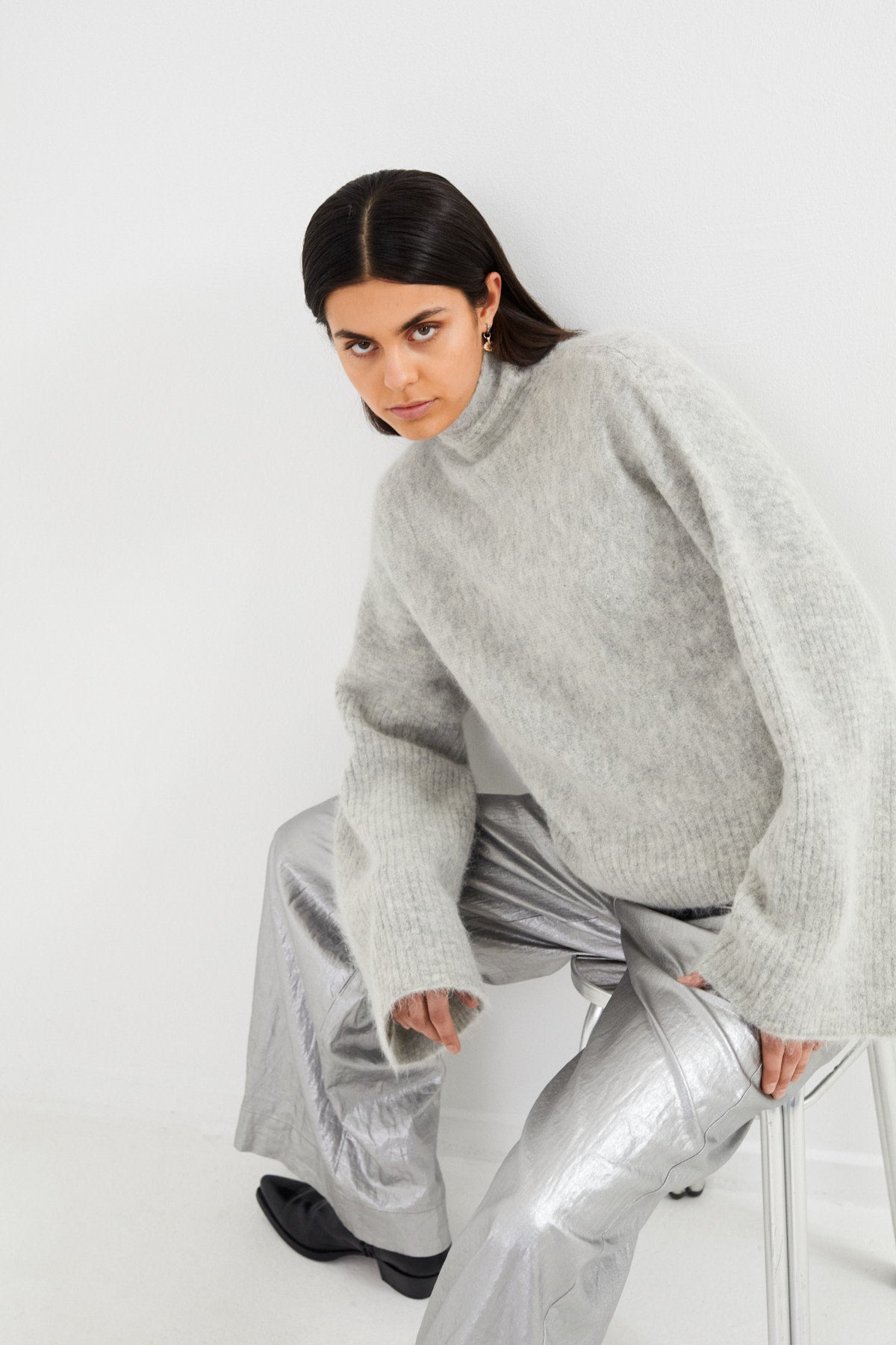Antique silver wide leg pants - Inja I Antique silver