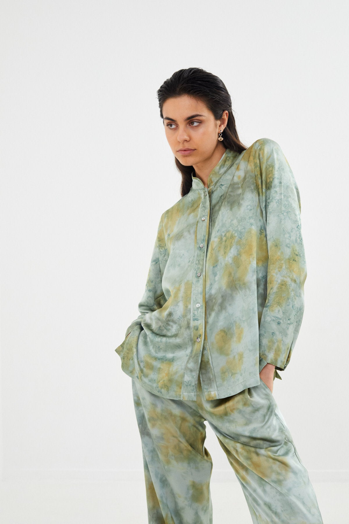 Mixture shirt jacket - Isabelle I Asphalt combo