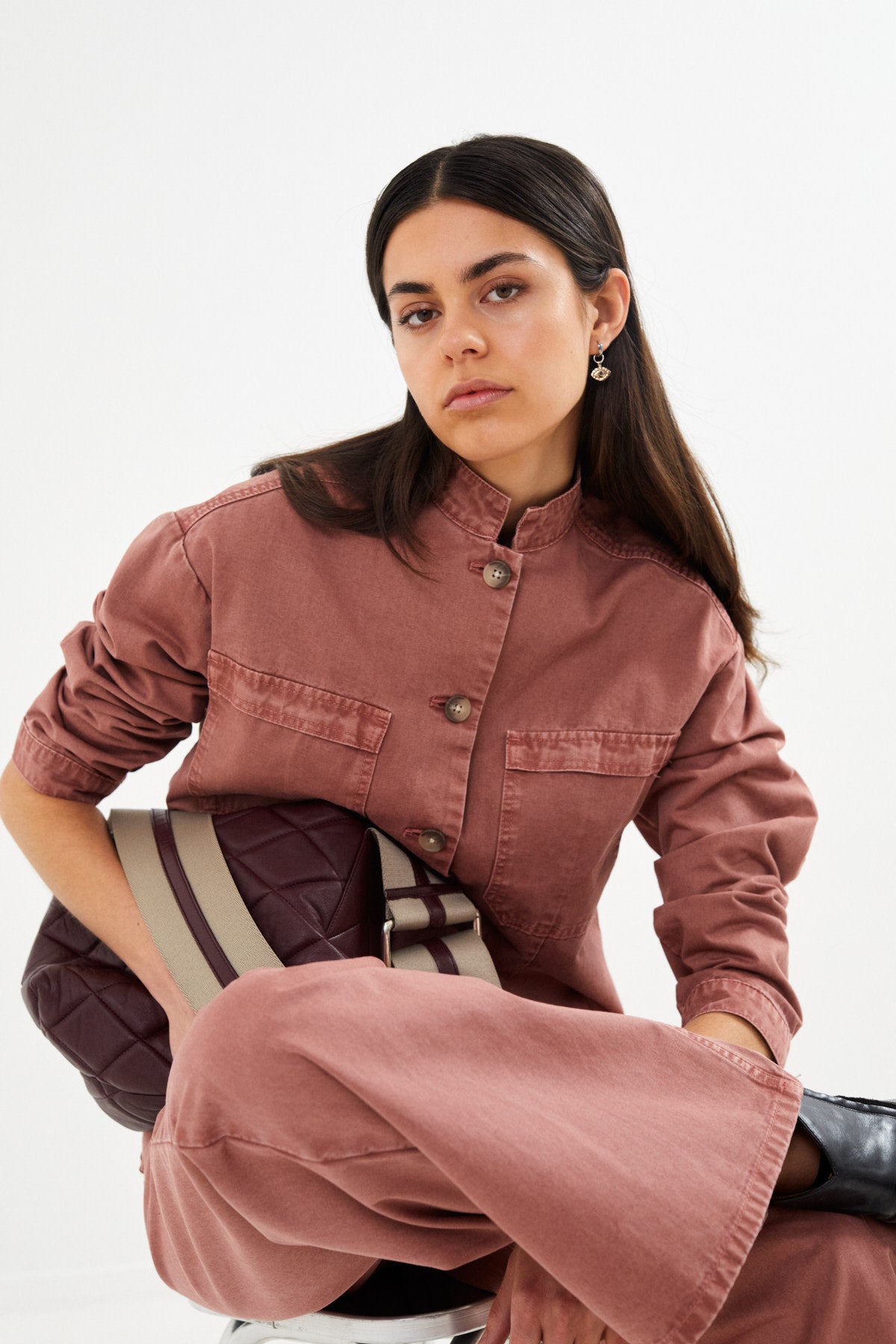 Quilted leather bag - Sigi I Burgundy