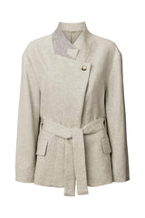 Ethena - Drapy tailoring jacket I Grey melange