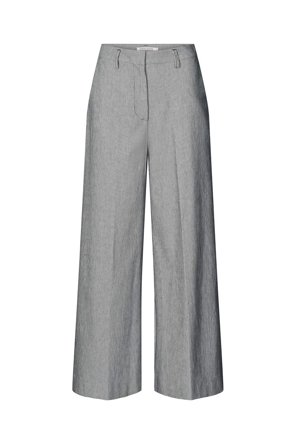 Striped tailoring wide leg pants - Zoe I Navy stripe