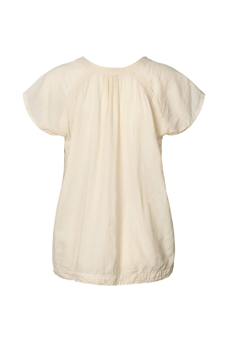 Cotton V-neck top - Dipsy I Sandstone
