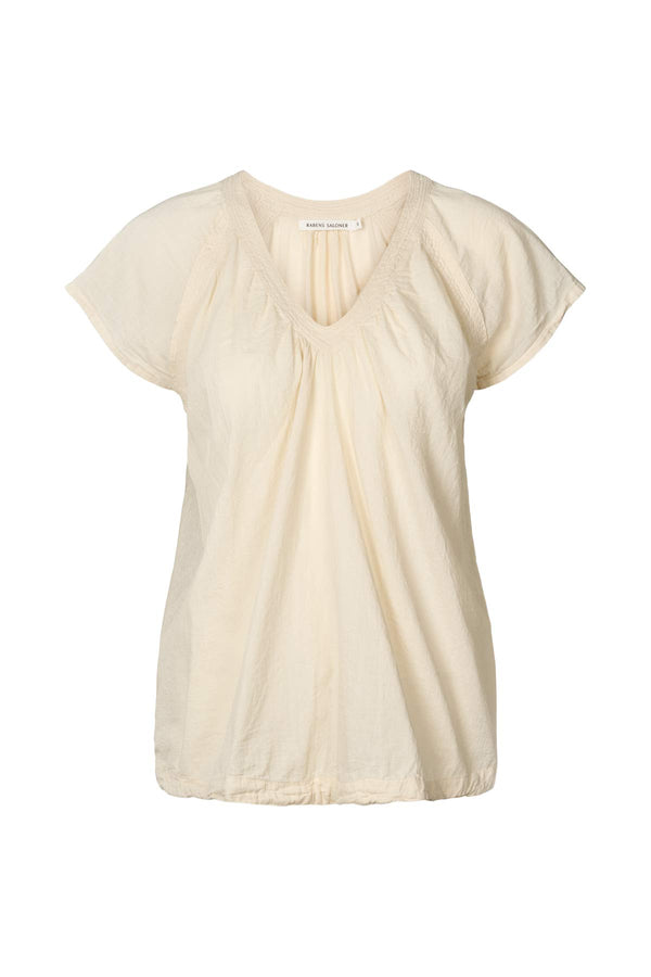 Cotton V-neck top - Dipsy I Sandstone
