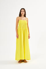Cotton smock tier dress - Dodo I Sage