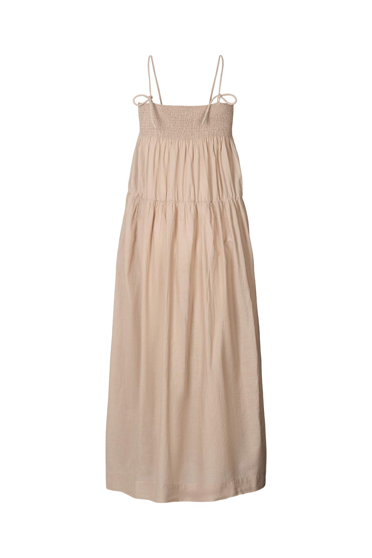 Cotton smock tier dress - Dodo I Caramel