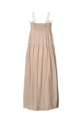 Cotton smock tier dress - Dodo I Caramel