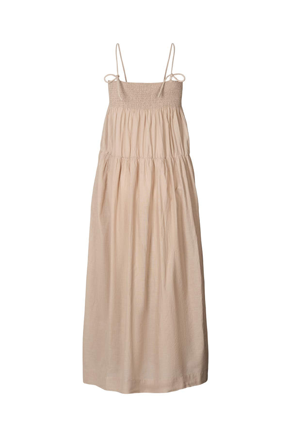 Cotton smock tier dress - Dodo I Caramel